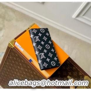 Top Quality Louis Vuitton Brazza Wallet in Monogram Shadow Calfskin M61697 Ink Blue 2024