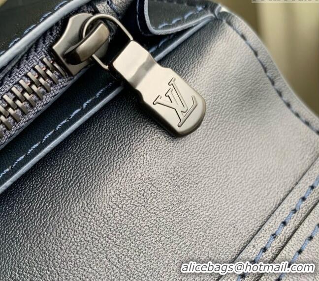 Top Quality Louis Vuitton Brazza Wallet in Monogram Shadow Calfskin M61697 Ink Blue 2024