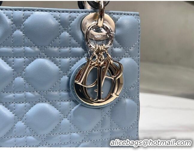 Best Price Dior Small Lady Dior Bag in Two-Tone Cannage Lambskin 0531 Blue/Grey 2024