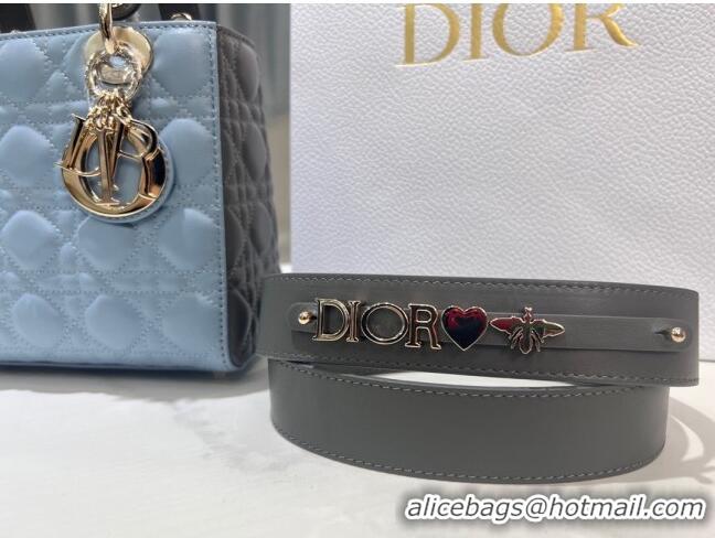 Best Price Dior Small Lady Dior Bag in Two-Tone Cannage Lambskin 0531 Blue/Grey 2024