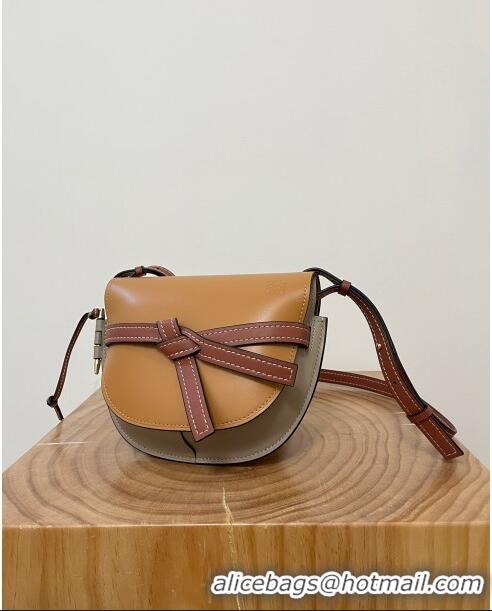 Top Quality Loewe Small Gate Dual Bag in Soft Calfskin L0301 Caramel/Etope 2024 Top