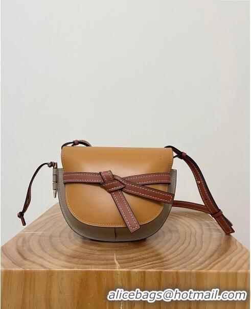 Top Quality Loewe Small Gate Dual Bag in Soft Calfskin L0301 Caramel/Etope 2024 Top