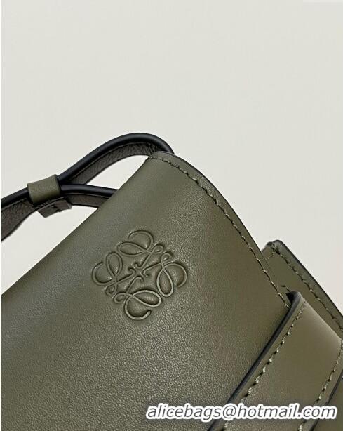 Market Sells Loewe Small Gate Dual Bag in Soft Calfskin and Jacquard Strap L0301 Autumn Green 2024 Top