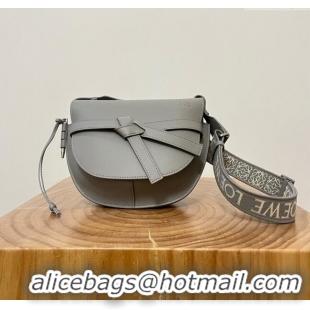 Market Sells Loewe Small Gate Dual Bag in Soft Calfskin and Jacquard Strap L0301 Pearl Grey 2024 Top