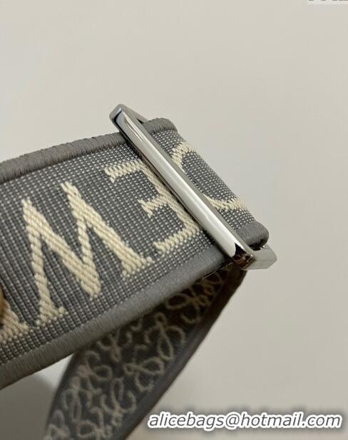 Market Sells Loewe Small Gate Dual Bag in Soft Calfskin and Jacquard Strap L0301 Pearl Grey 2024 Top