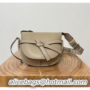 Super Quality Loewe Small Gate Dual Bag in Soft Calfskin and Jacquard Strap L0301 Sand 2024 Top