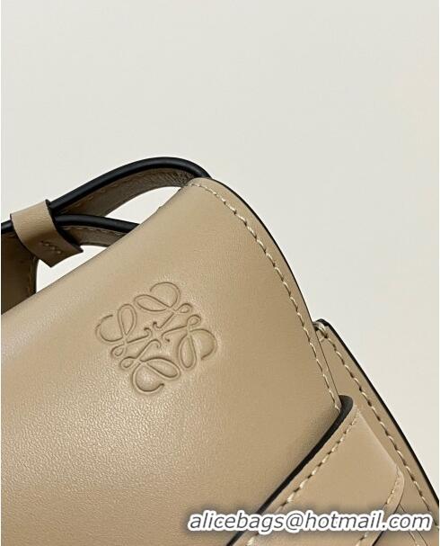 Super Quality Loewe Small Gate Dual Bag in Soft Calfskin and Jacquard Strap L0301 Sand 2024 Top