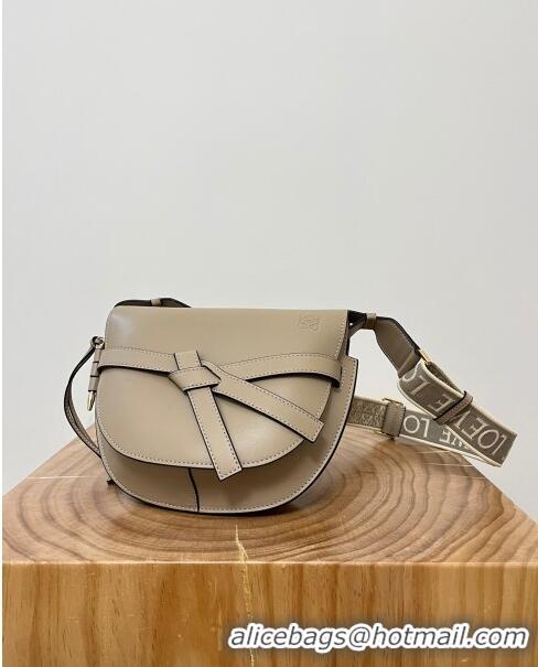 Super Quality Loewe Small Gate Dual Bag in Soft Calfskin and Jacquard Strap L0301 Sand 2024 Top