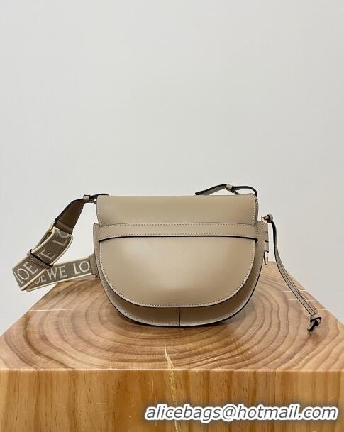 Super Quality Loewe Small Gate Dual Bag in Soft Calfskin and Jacquard Strap L0301 Sand 2024 Top