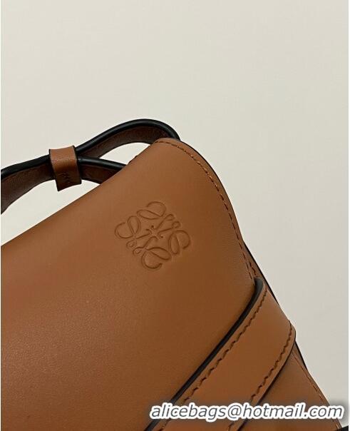 Super Quality Loewe Small Gate Dual Bag in Soft Calfskin and Jacquard Strap L0301 Caramel 2024 Top