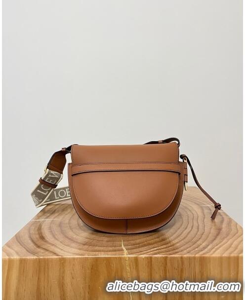 Super Quality Loewe Small Gate Dual Bag in Soft Calfskin and Jacquard Strap L0301 Caramel 2024 Top