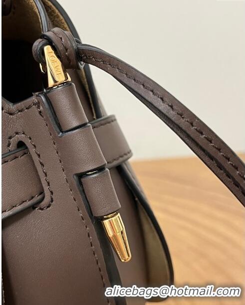 Most Popular Loewe Small Gate Dual Bag in Soft Calfskin and Jacquard Strap L0301 Coffee 2024 Top