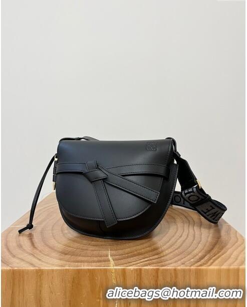 Top Design Loewe Small Gate Dual Bag in Soft Calfskin and Jacquard Strap L0301 Black 2024 Top