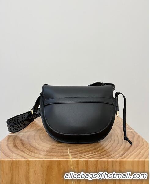 Top Design Loewe Small Gate Dual Bag in Soft Calfskin and Jacquard Strap L0301 Black 2024 Top