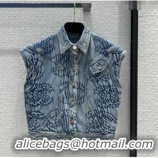 Market Sells Chanel Denim Vest CH053103 Blue 2024