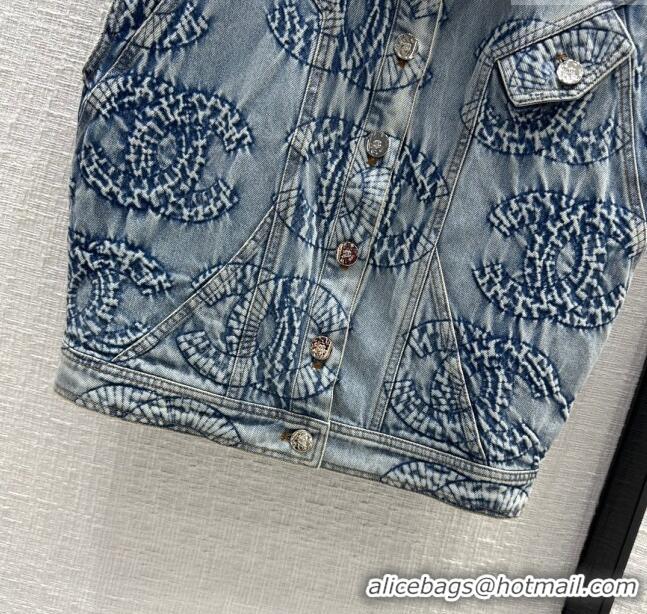 Market Sells Chanel Denim Vest CH053103 Blue 2024