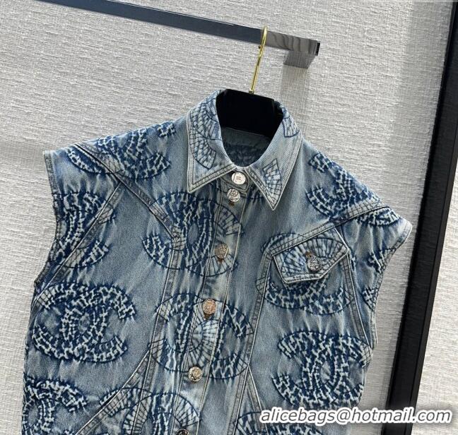 Market Sells Chanel Denim Vest CH053103 Blue 2024