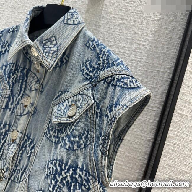 Market Sells Chanel Denim Vest CH053103 Blue 2024