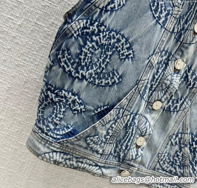 Market Sells Chanel Denim Vest CH053103 Blue 2024