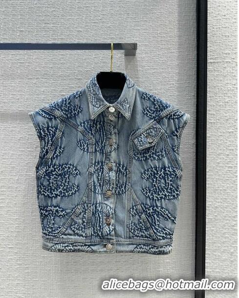 Market Sells Chanel Denim Vest CH053103 Blue 2024