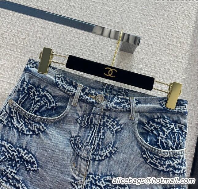 Original Cheap Chanel Denim Shorts CH053104 Blue 2024