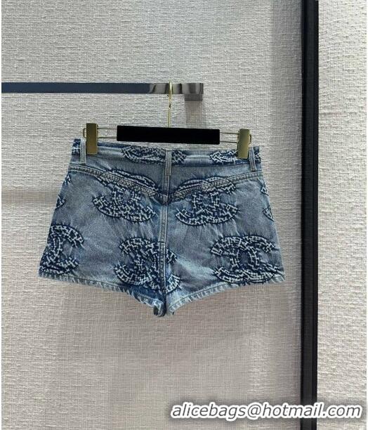 Original Cheap Chanel Denim Shorts CH053104 Blue 2024