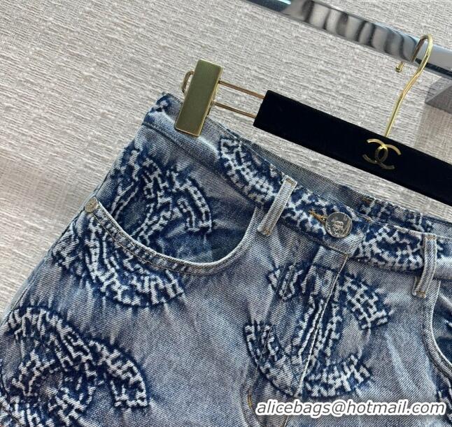 Original Cheap Chanel Denim Shorts CH053104 Blue 2024