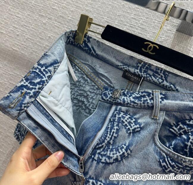 Original Cheap Chanel Denim Shorts CH053104 Blue 2024