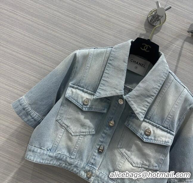 Inexpensive Chanel Denim Jacket CH053105 Blue 2024