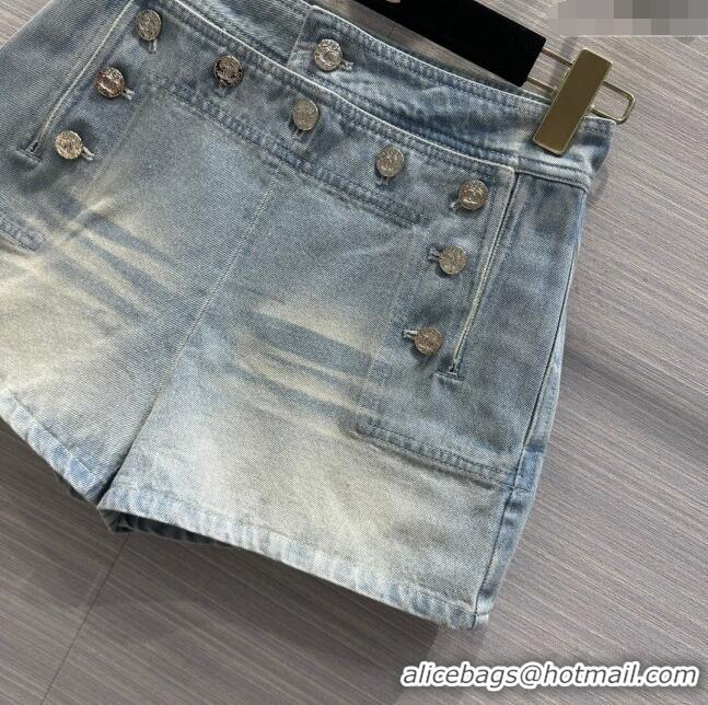 Buy Classic Chanel Denim Shorts CH053106 Blue 2024