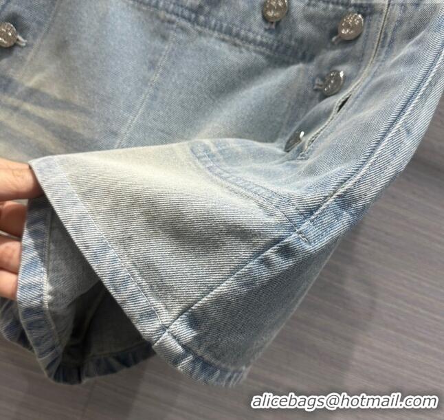 Buy Classic Chanel Denim Shorts CH053106 Blue 2024