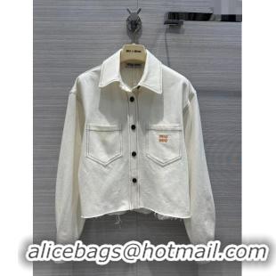 Inexpensive Miu Miu Denim Shirt M053112 White 2024