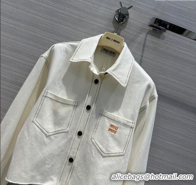 Inexpensive Miu Miu Denim Shirt M053112 White 2024