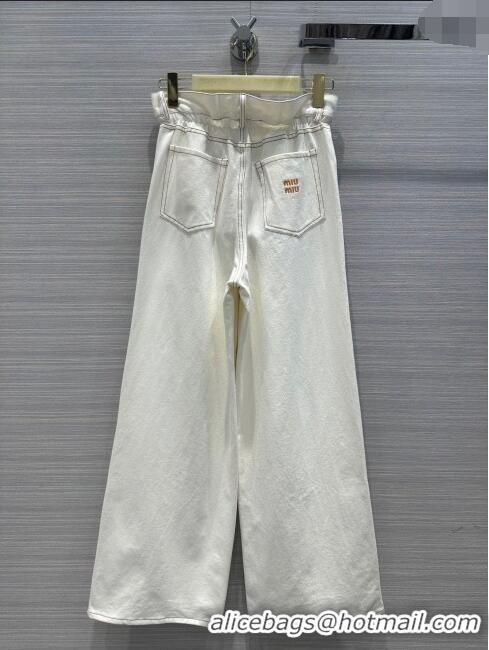 New Release Creation Miu Miu Denim Jeans M053113 White 2024