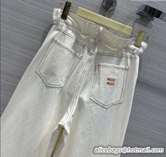 New Release Creation Miu Miu Denim Jeans M053113 White 2024