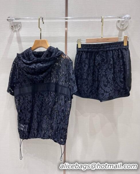 ​Luxury Cheap Dior Lace Top and Shorts D053115 Black 2024