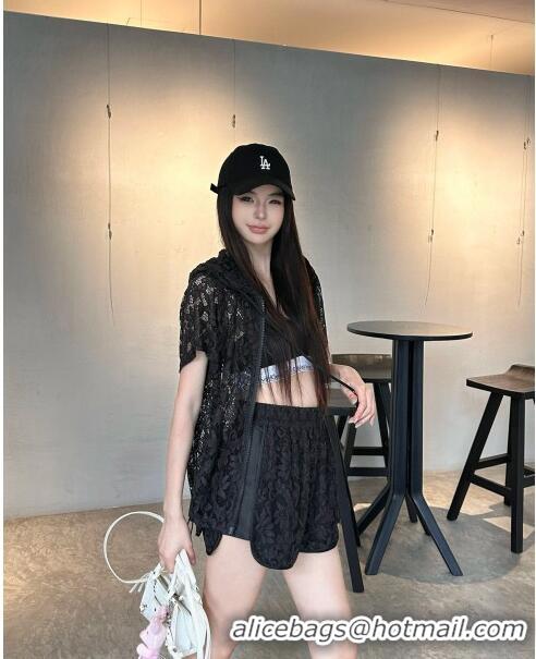 ​Luxury Cheap Dior Lace Top and Shorts D053115 Black 2024