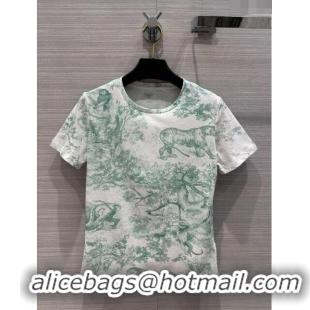 Spot Bulk Dior Cotton T-shirt D053126 Green 2024