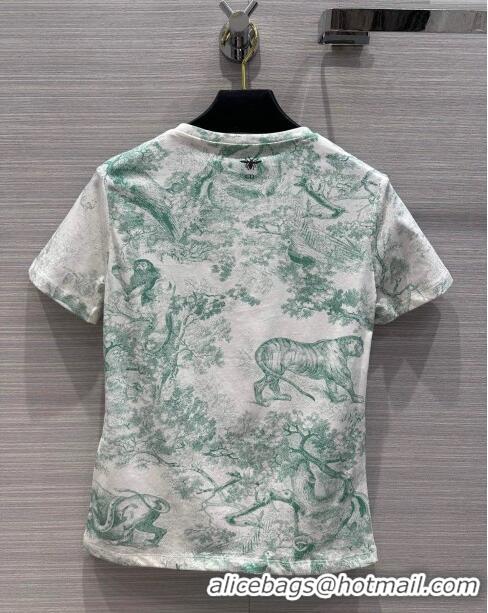 Spot Bulk Dior Cotton T-shirt D053126 Green 2024