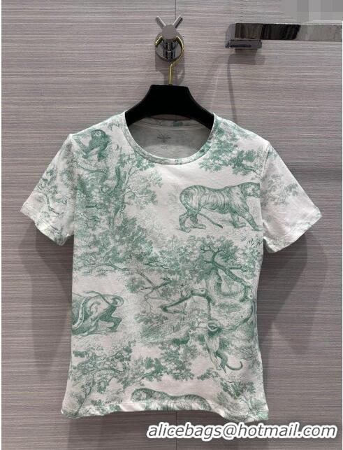 Spot Bulk Dior Cotton T-shirt D053126 Green 2024