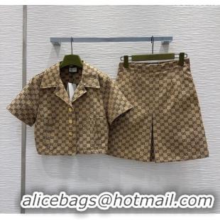 Buy Discount Gucci Top and Skirt G053119 Brown 2024