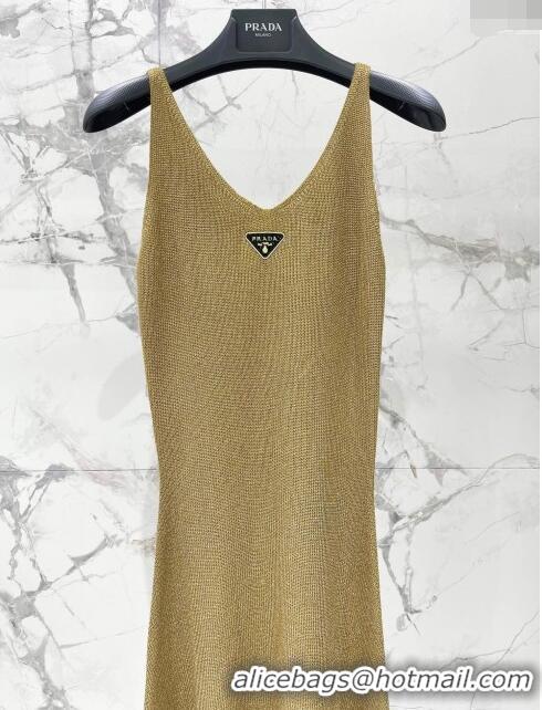 ​Fashion Luxury Prada Knit Dress P053116 Brown 2024