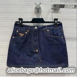 Buy Discount Prada Denim Skirt P053128 Blue 2024