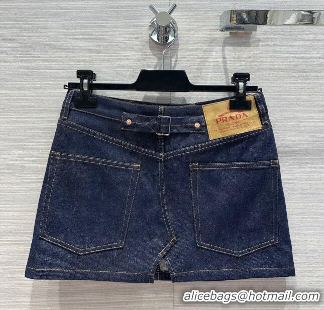 Buy Discount Prada Denim Skirt P053128 Blue 2024