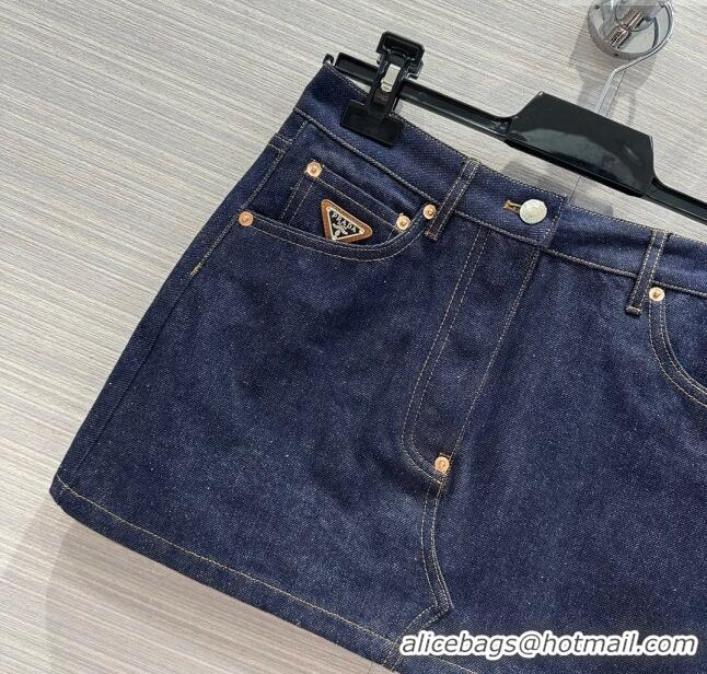 Buy Discount Prada Denim Skirt P053128 Blue 2024