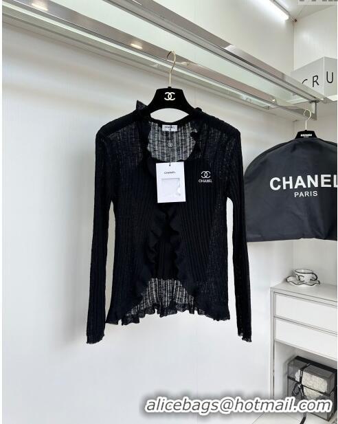 Modern Discount Chanel Knit Vest and Cardigan CH6502 Black 2024