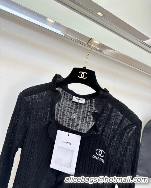 Modern Discount Chanel Knit Vest and Cardigan CH6502 Black 2024