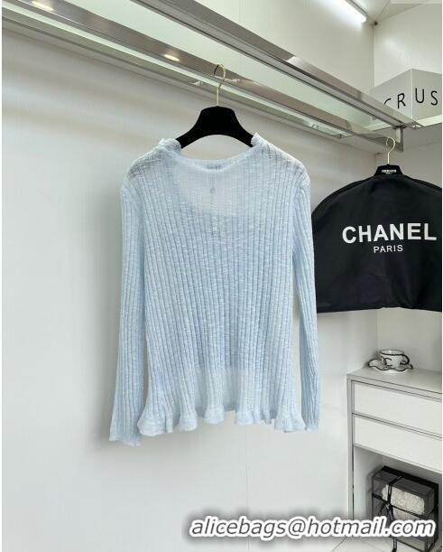 New Style Chanel Knit Vest and Cardigan CH6503 Blue 2024