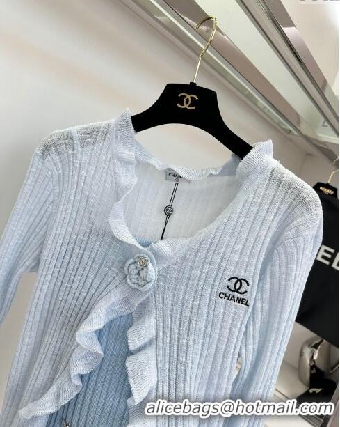 New Style Chanel Knit Vest and Cardigan CH6503 Blue 2024