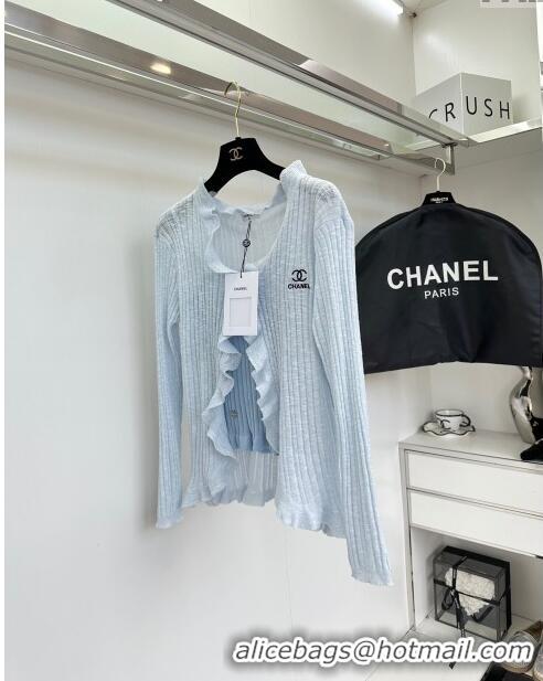 New Style Chanel Knit Vest and Cardigan CH6503 Blue 2024